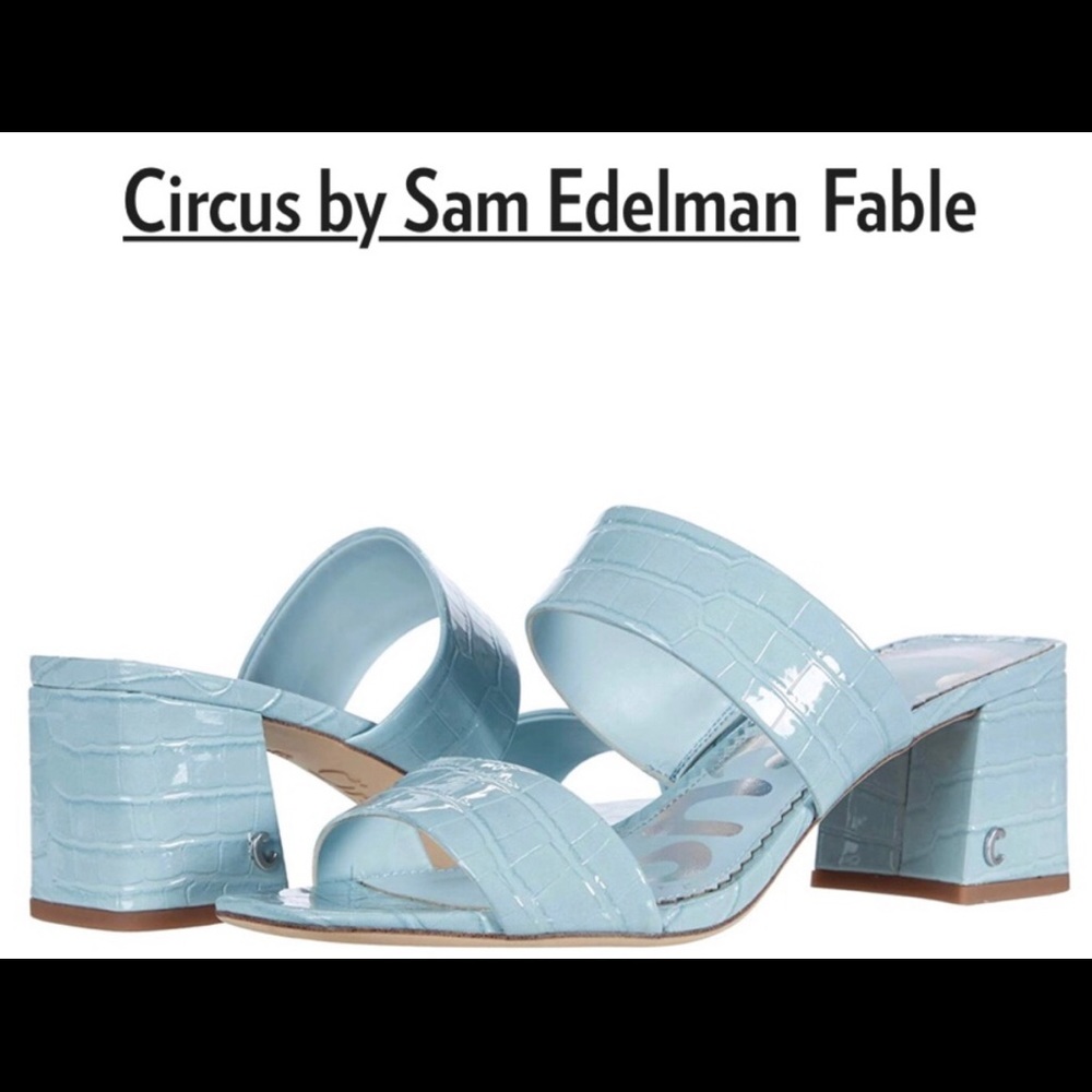 💕Beautiful! Circus By Sam Edelman Power Blue Mule Sandals sz 9 👡💃🏻NIB!